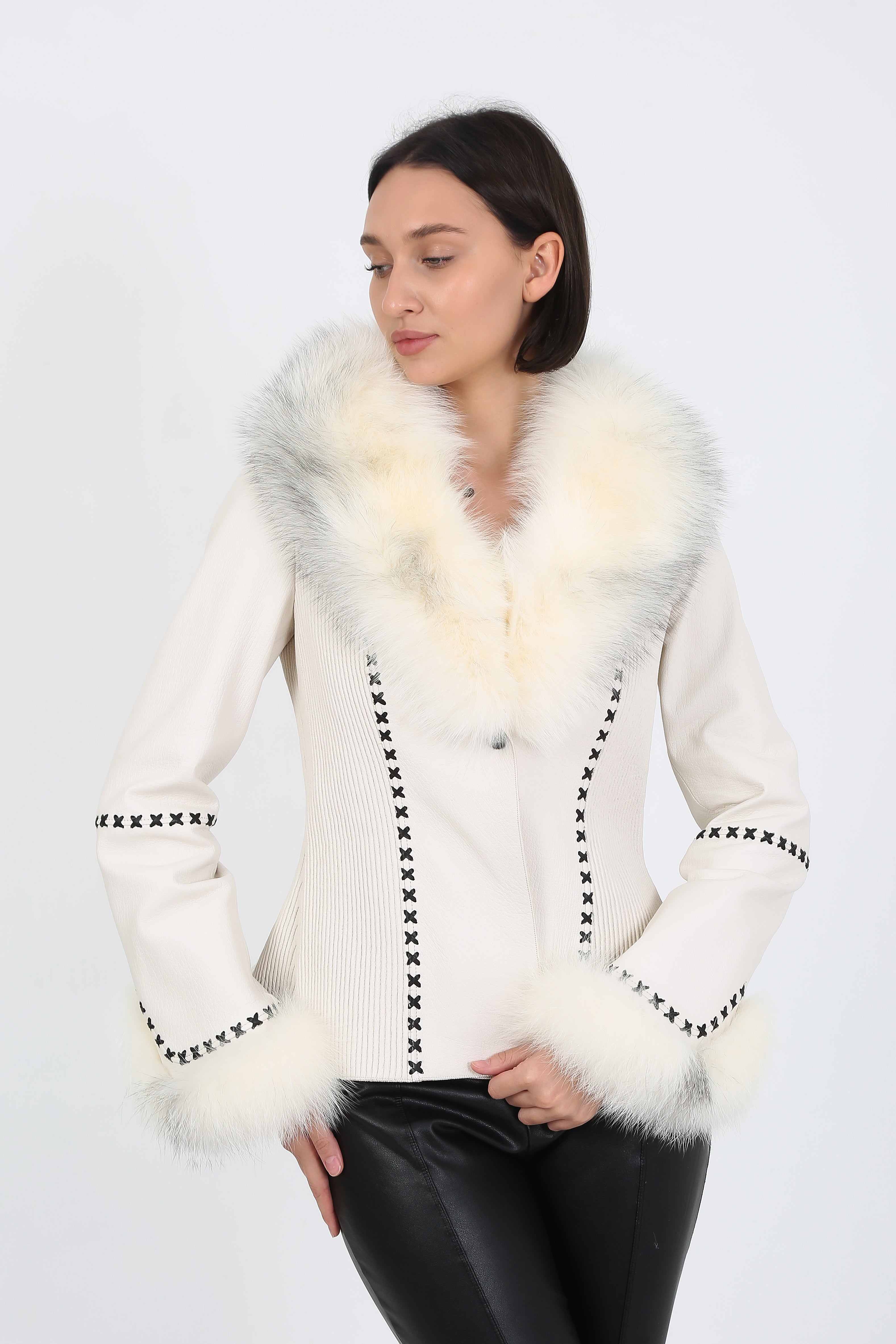 Ivory Majesty Leather Jacket