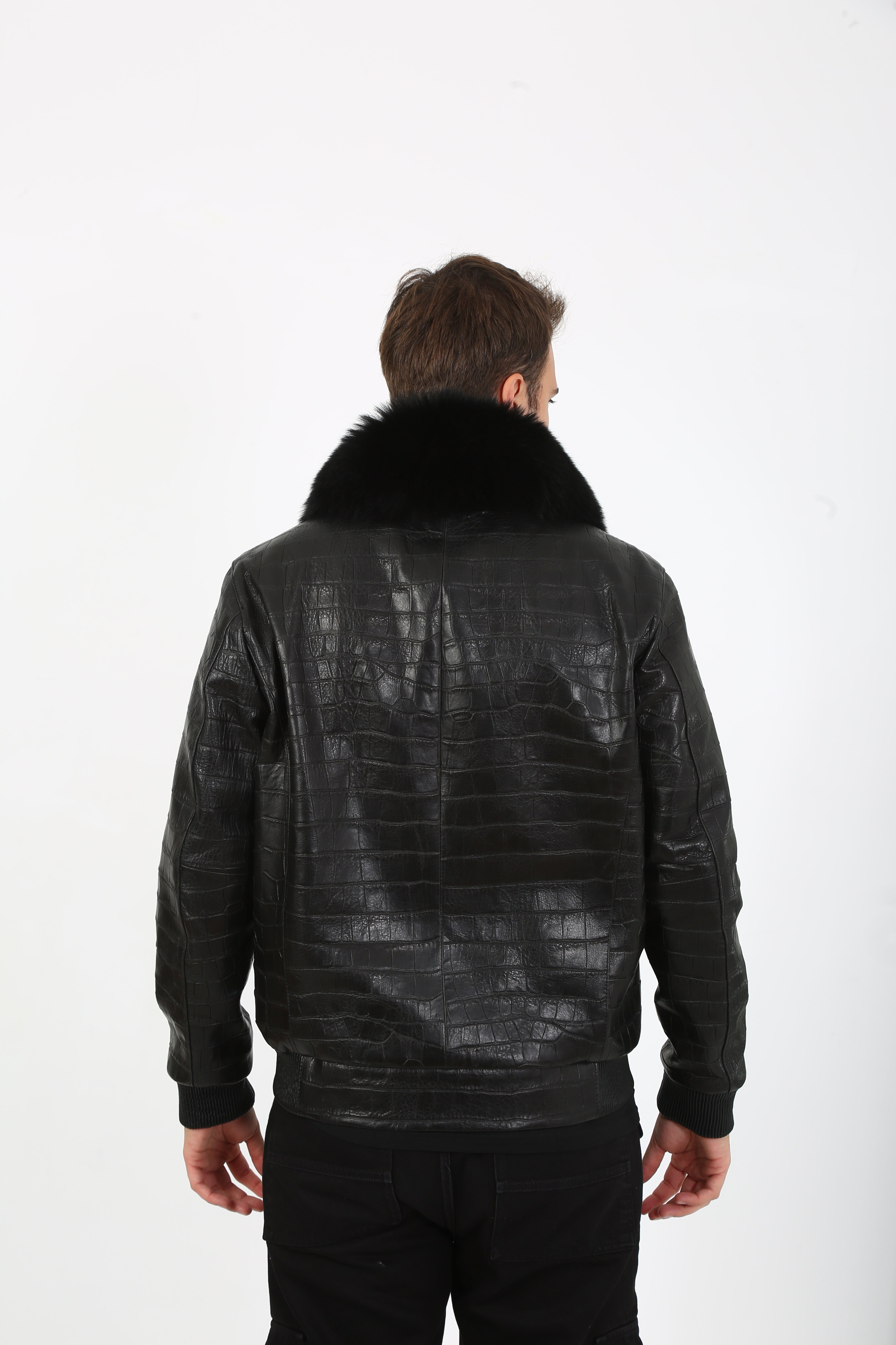 Arctic Luxe Bomber Leather Jacket