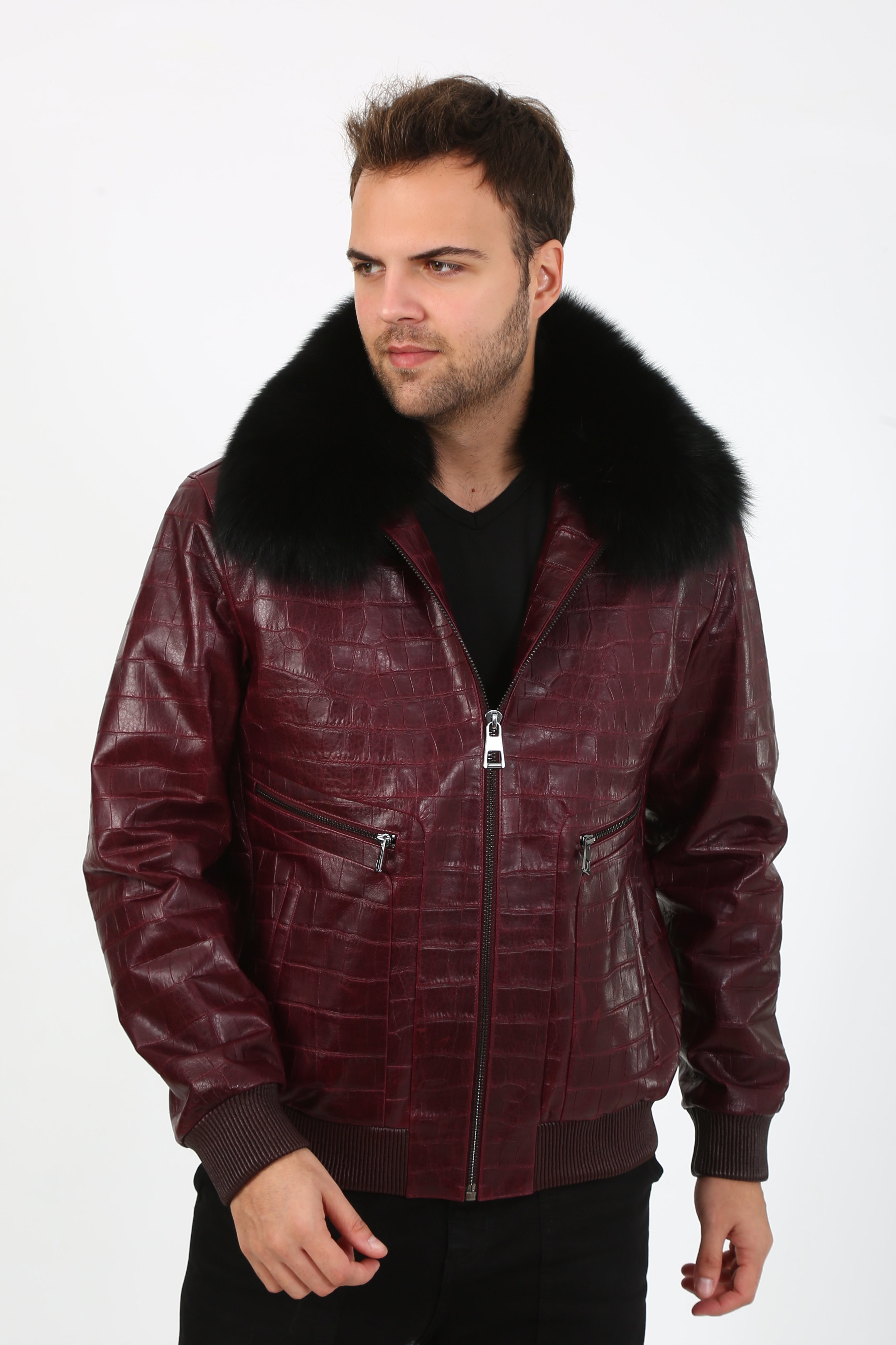 Arctic Luxe Bomber Leather Jacket