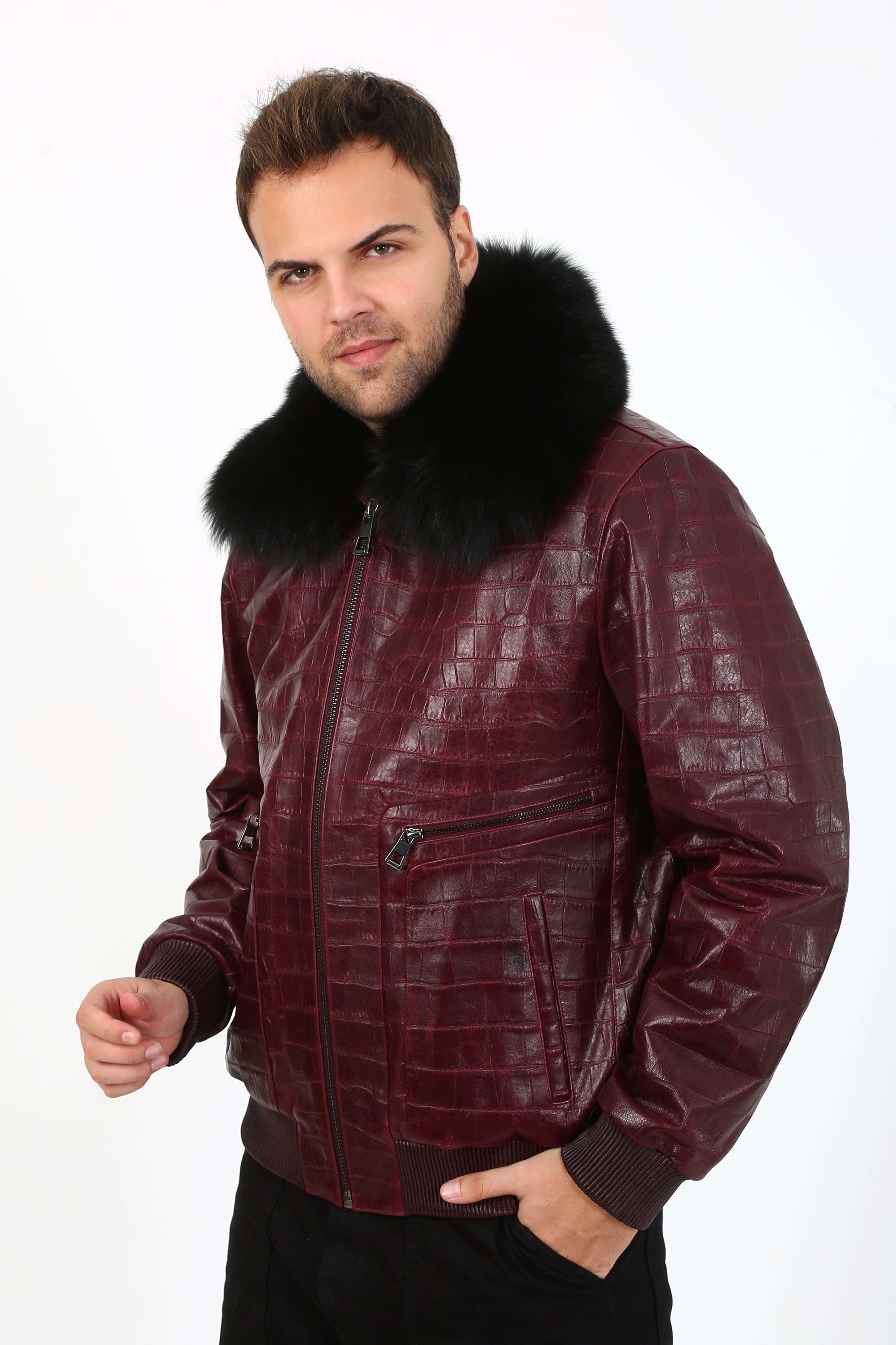 Arctic Luxe Bomber Leather Jacket