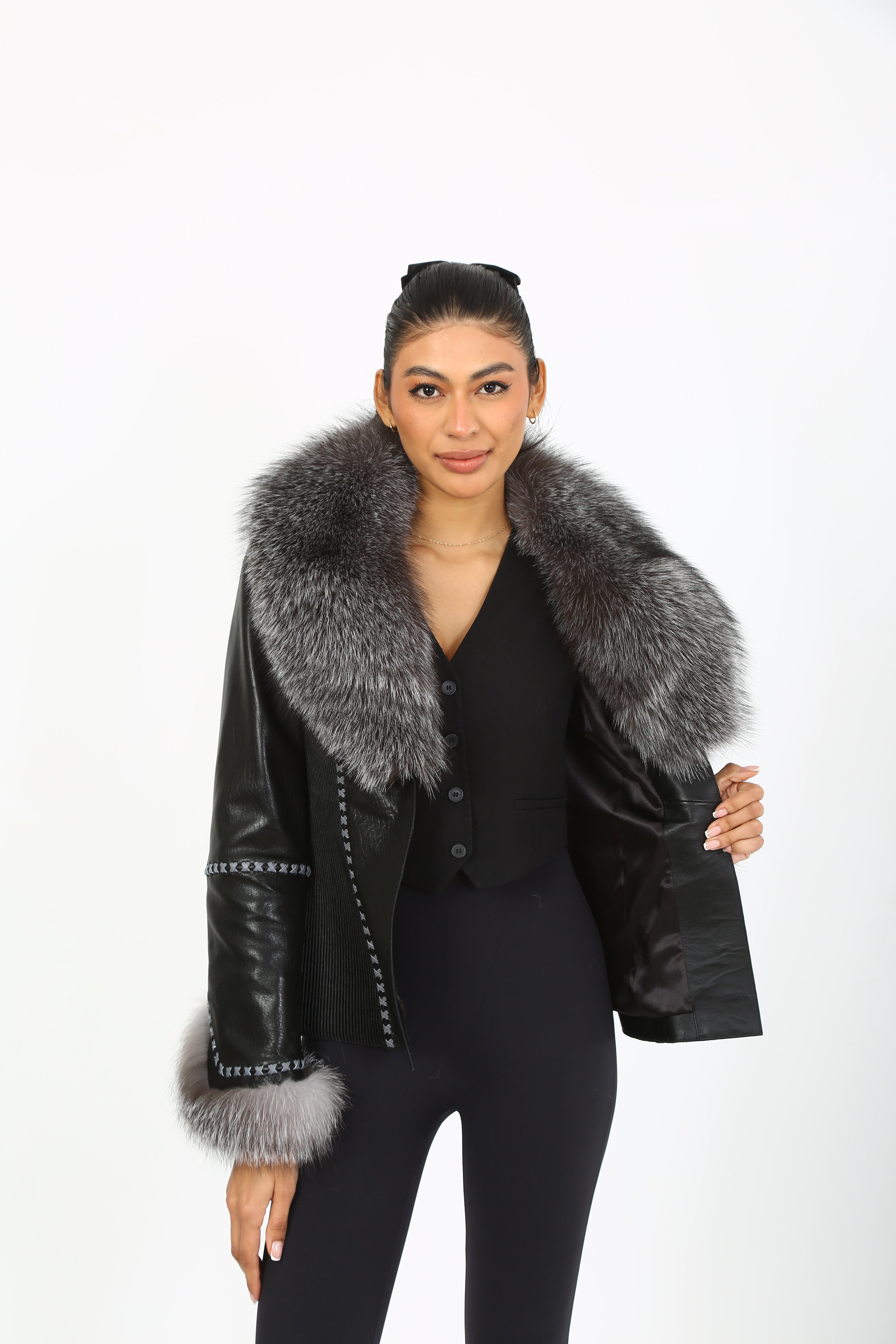 Ivory Majesty Leather Jacket
