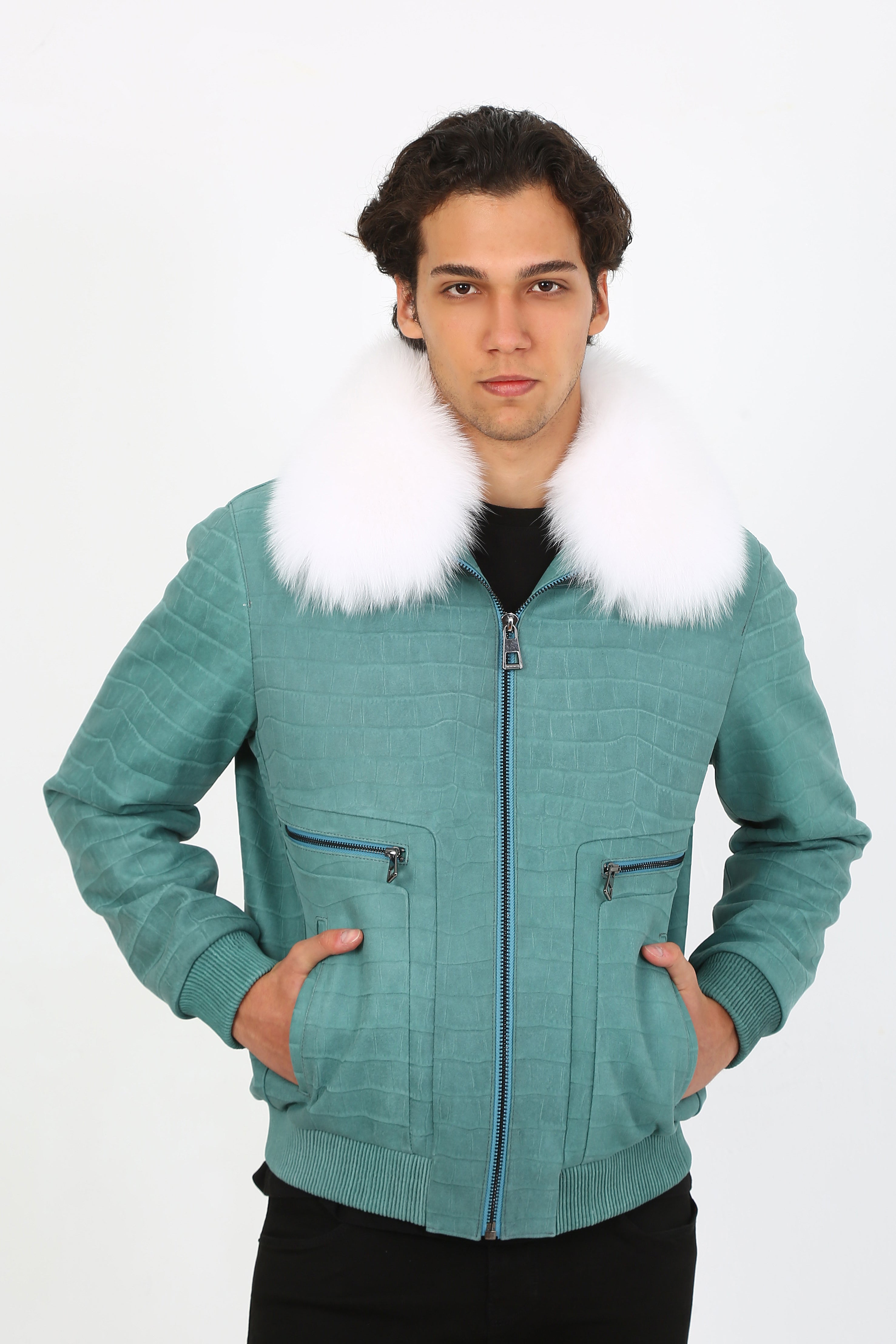 Arctic Luxe Bomber Leather Jacket