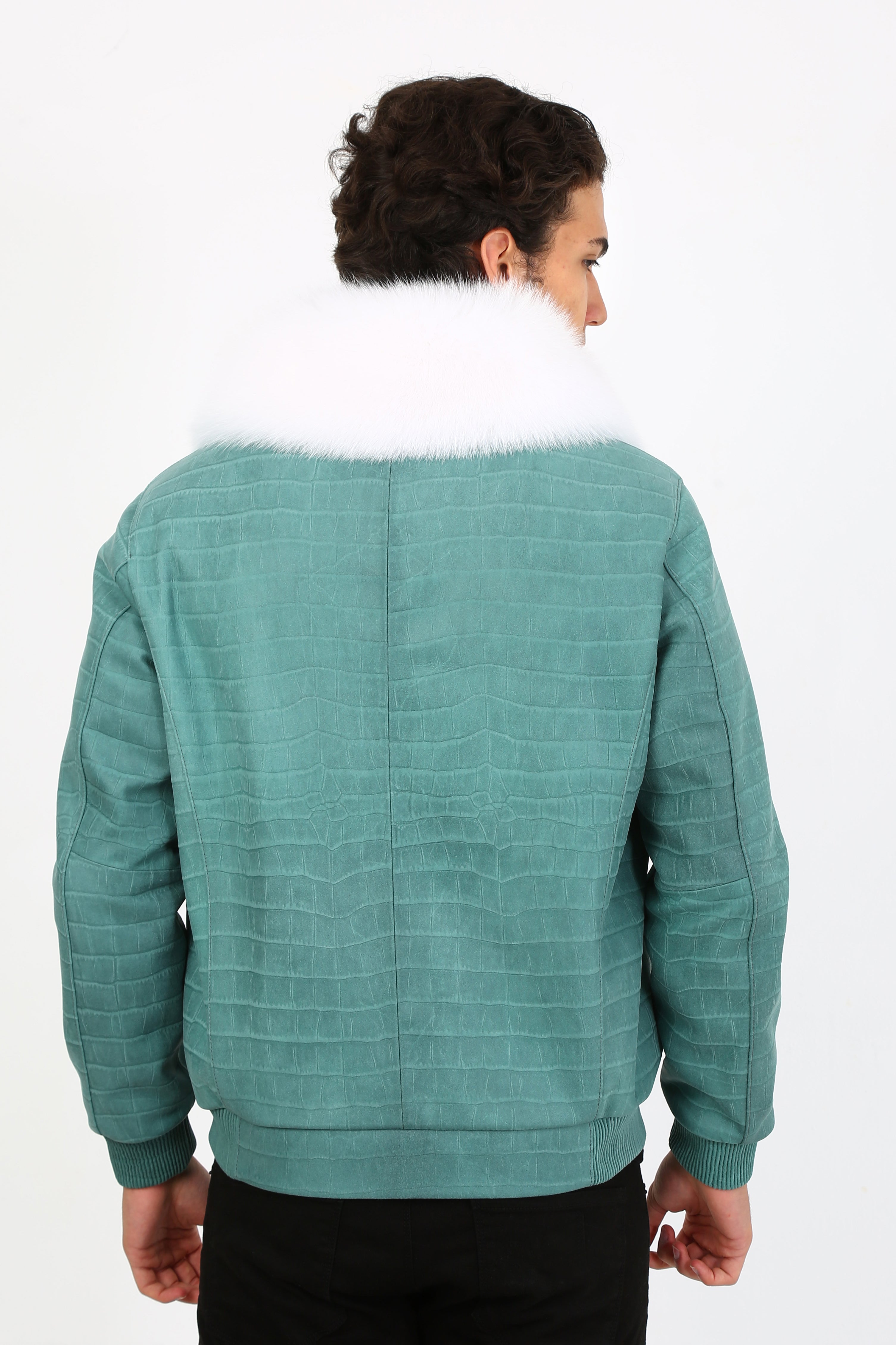 Arctic Luxe Bomber Leather Jacket