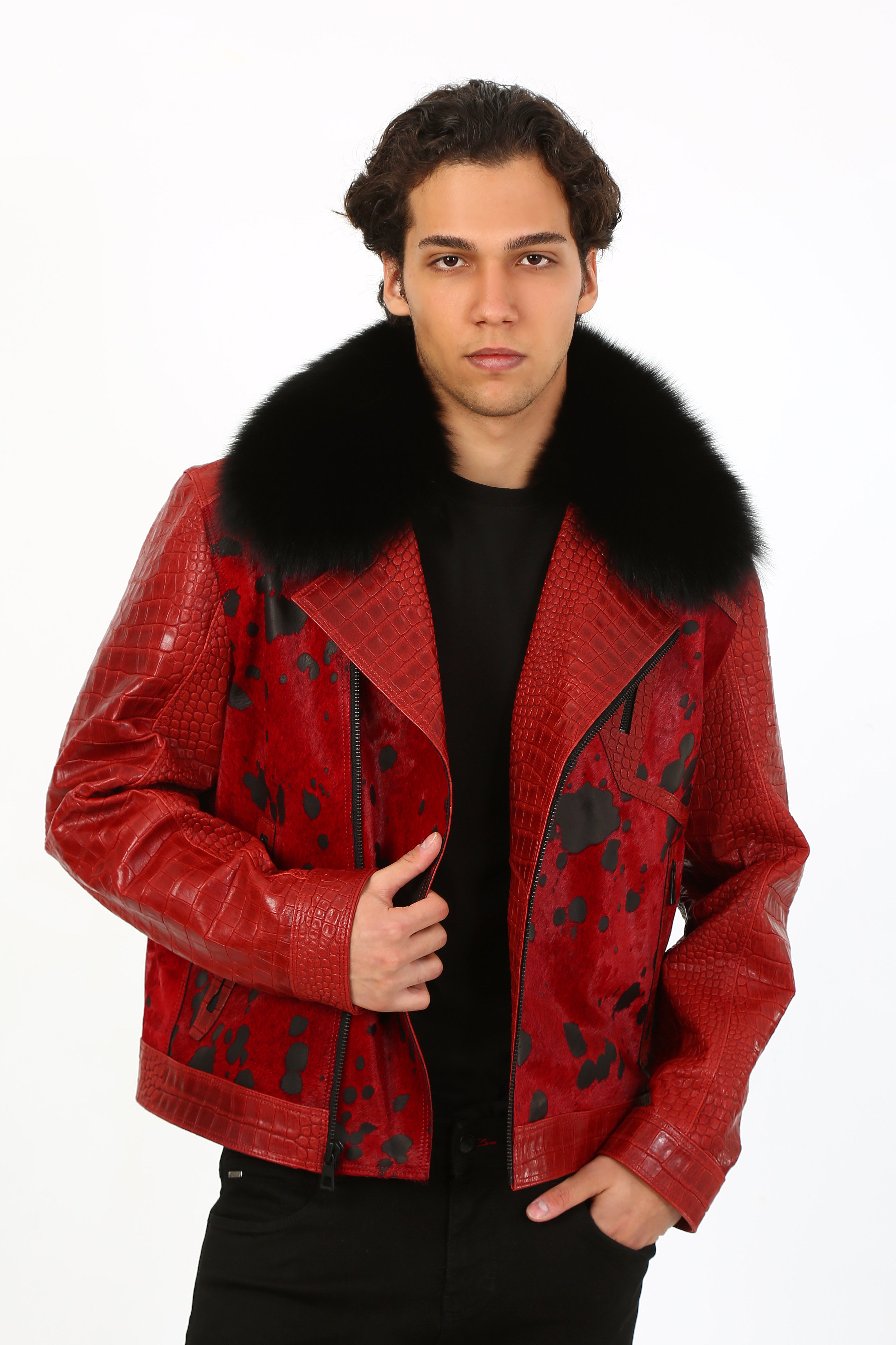 Crimson Calf Hair Jacket
