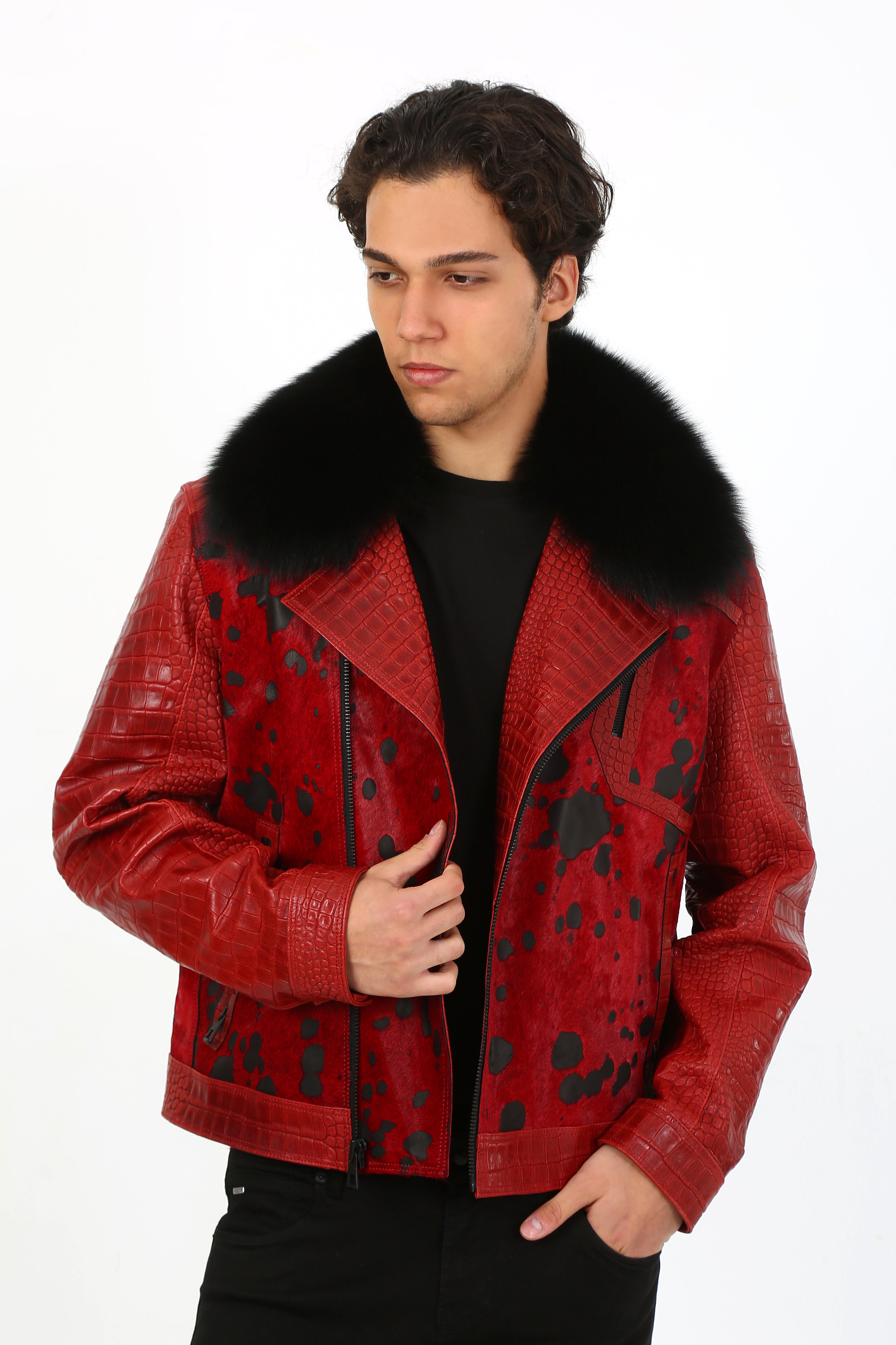 Crimson Calf Hair Jacket
