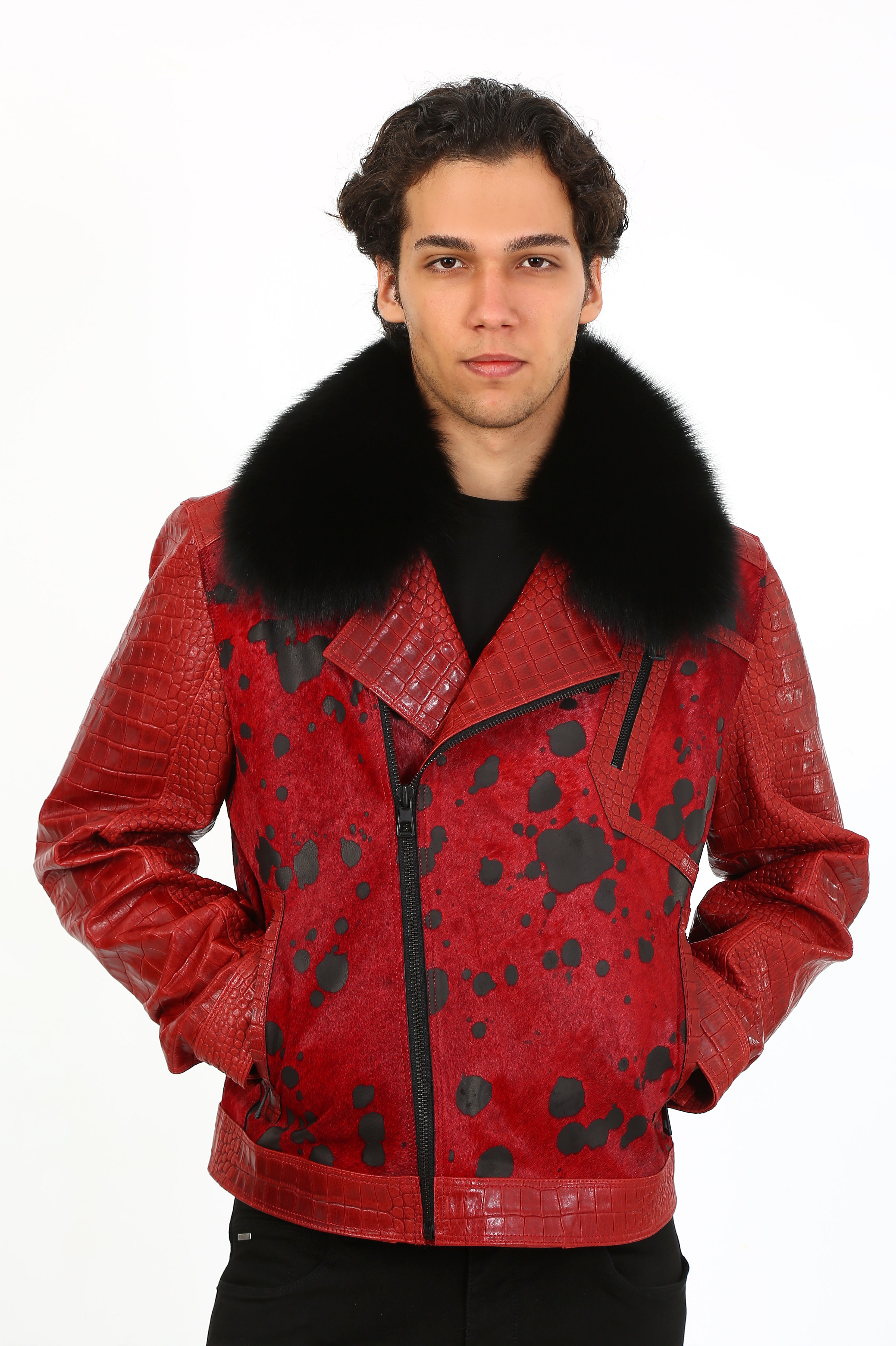 Crimson Calf Hair Jacket