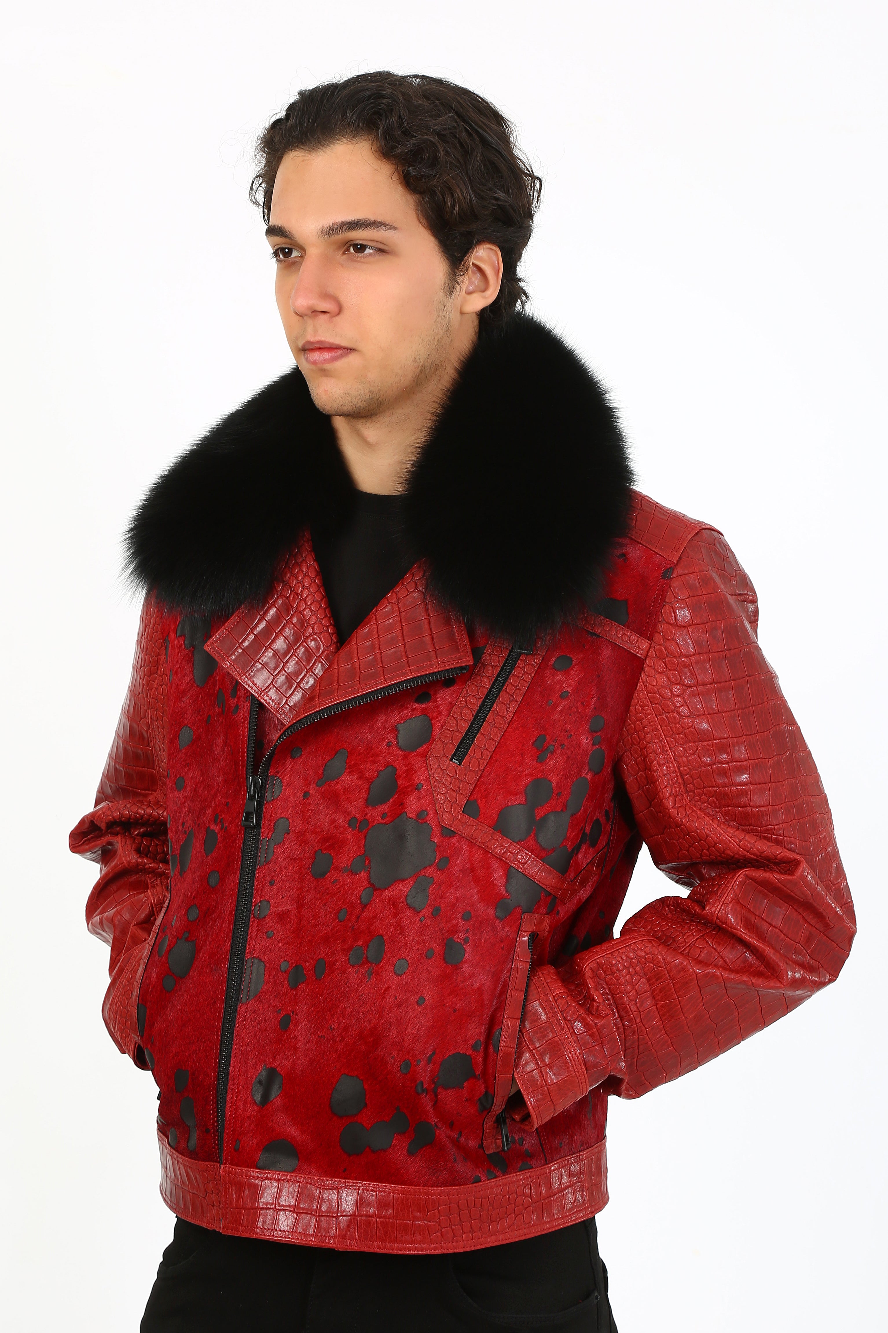 Crimson Calf Hair Jacket
