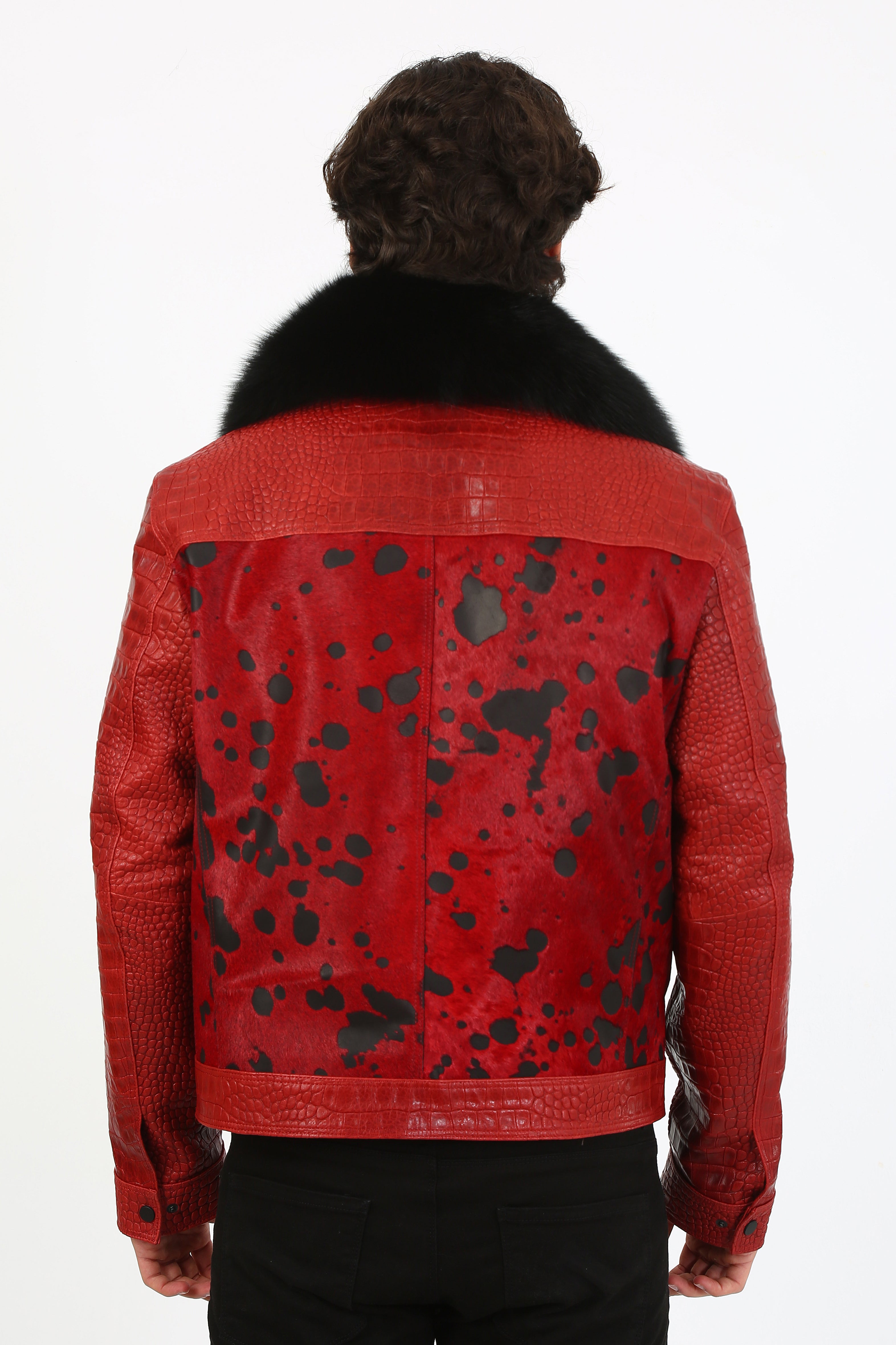 Crimson Calf Hair Jacket