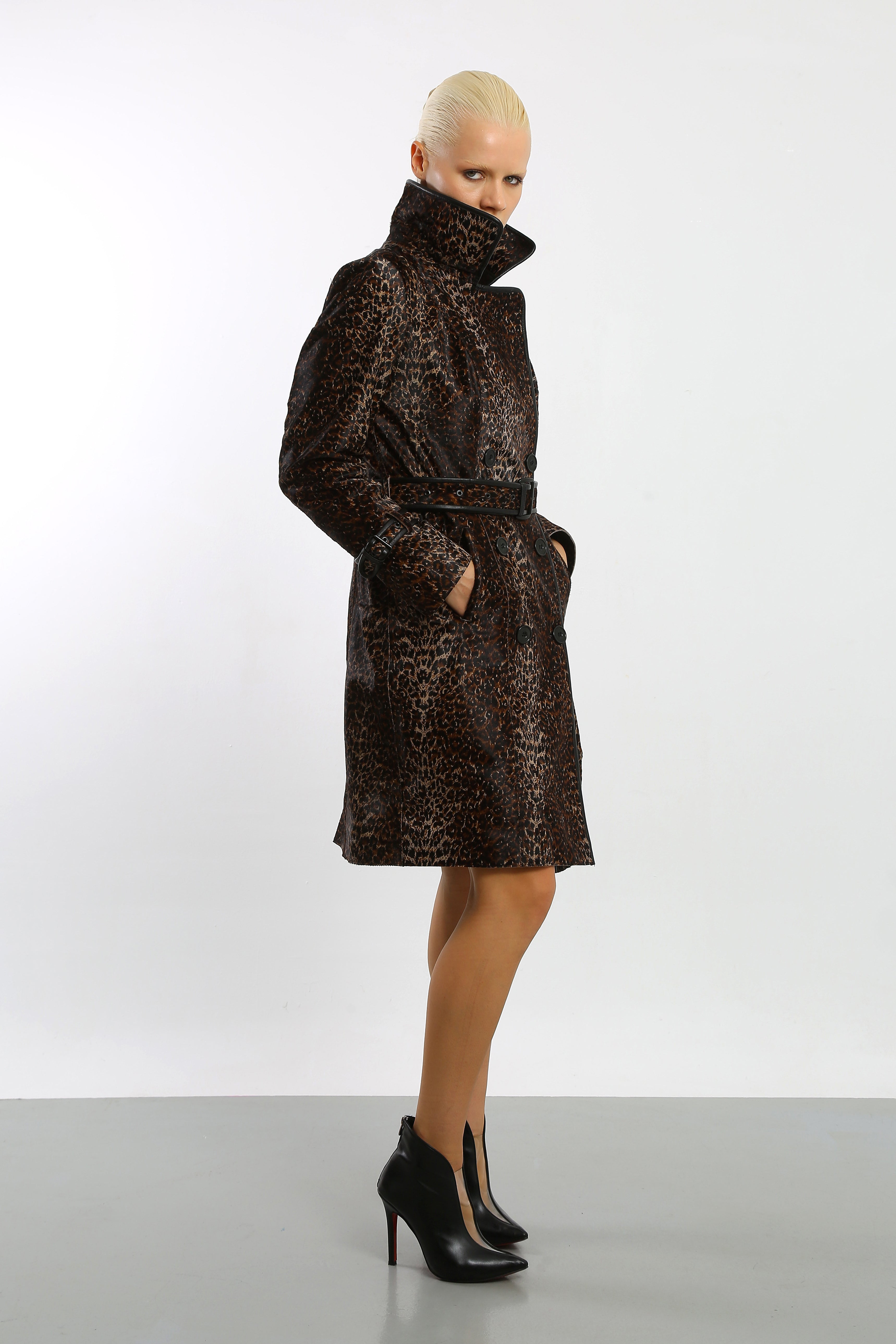 Fierce Allure Calf Hair Trench Coat