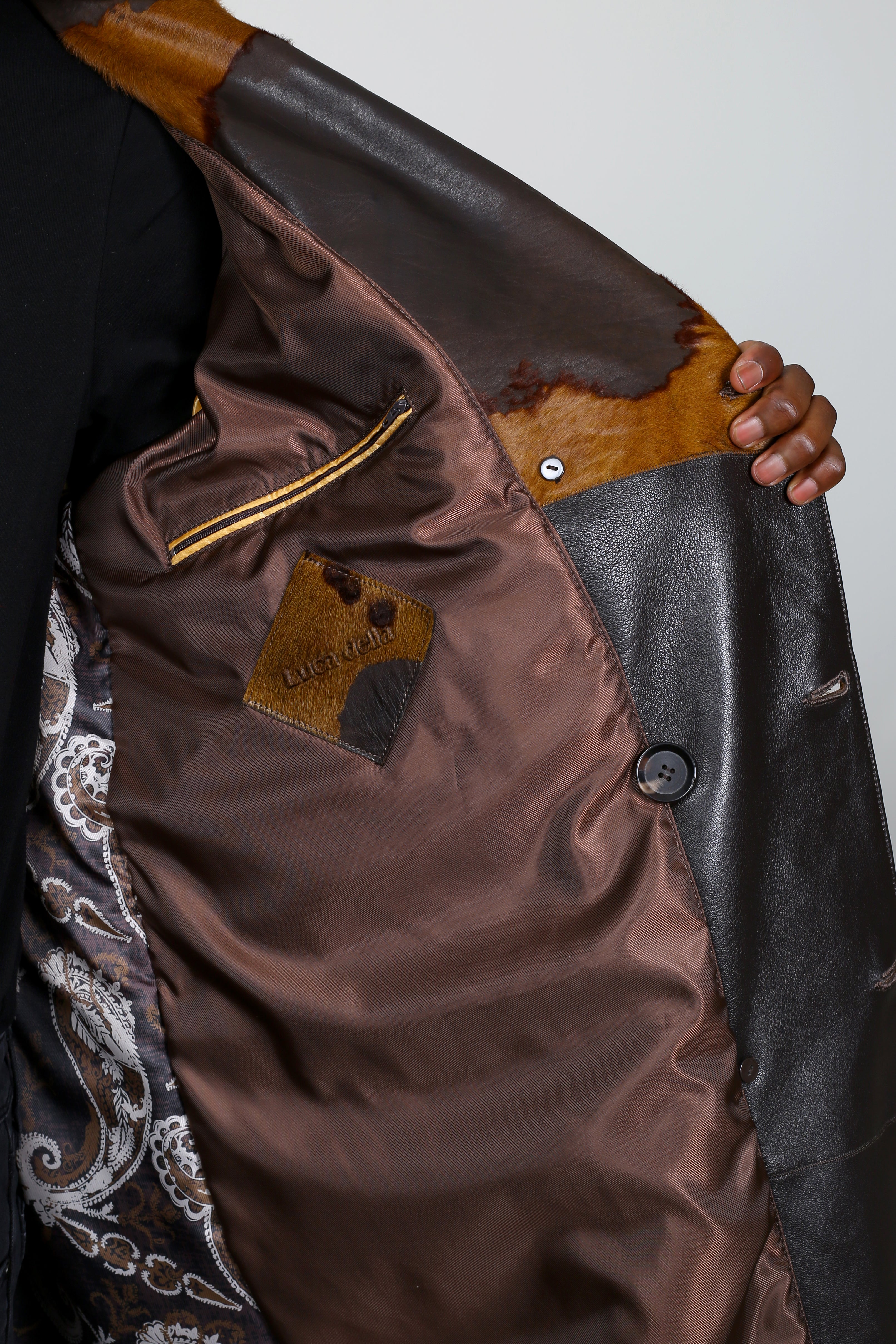 Nubian Flame Calf Hair Trench Coat