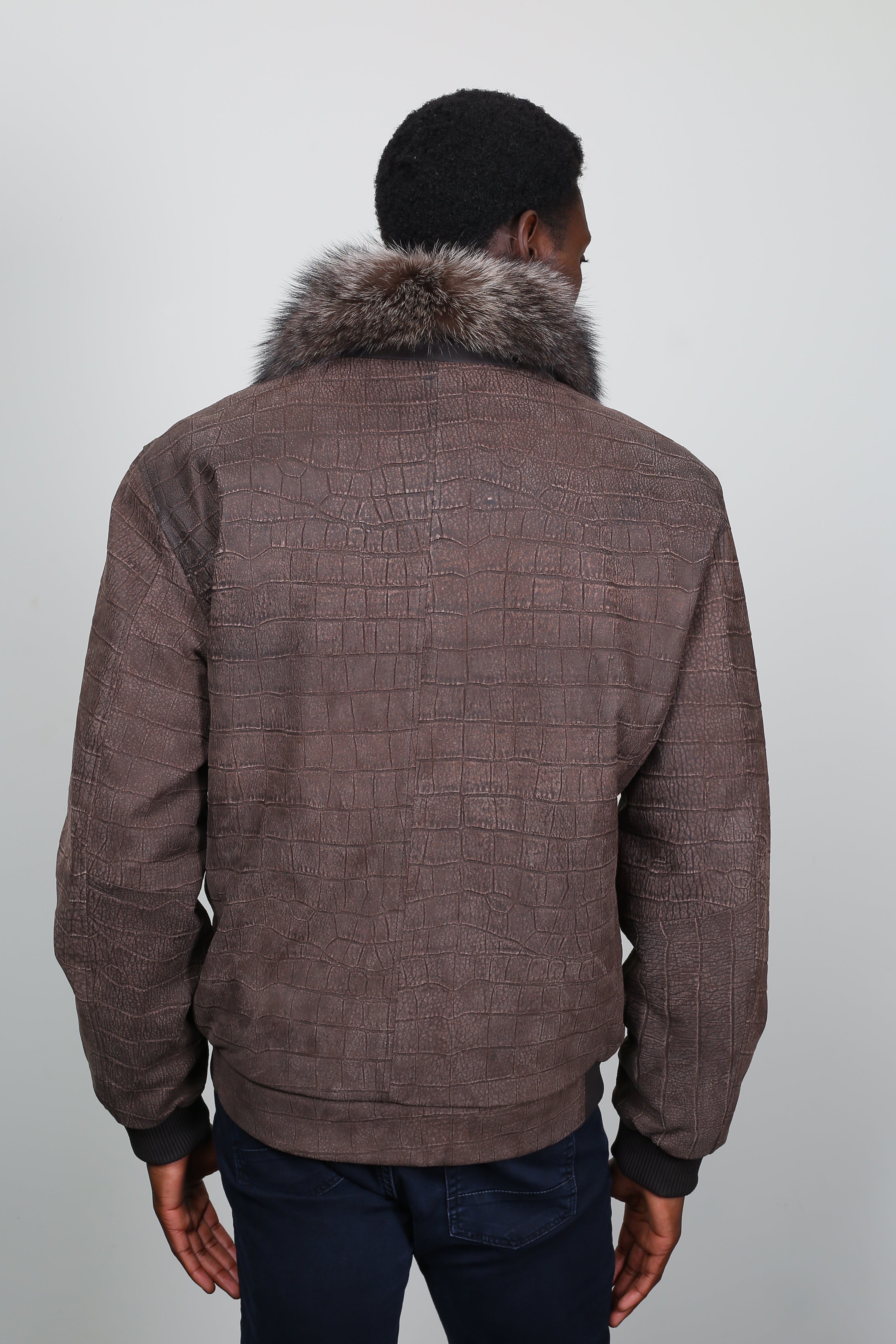 Verdant Croc Leather Jacket