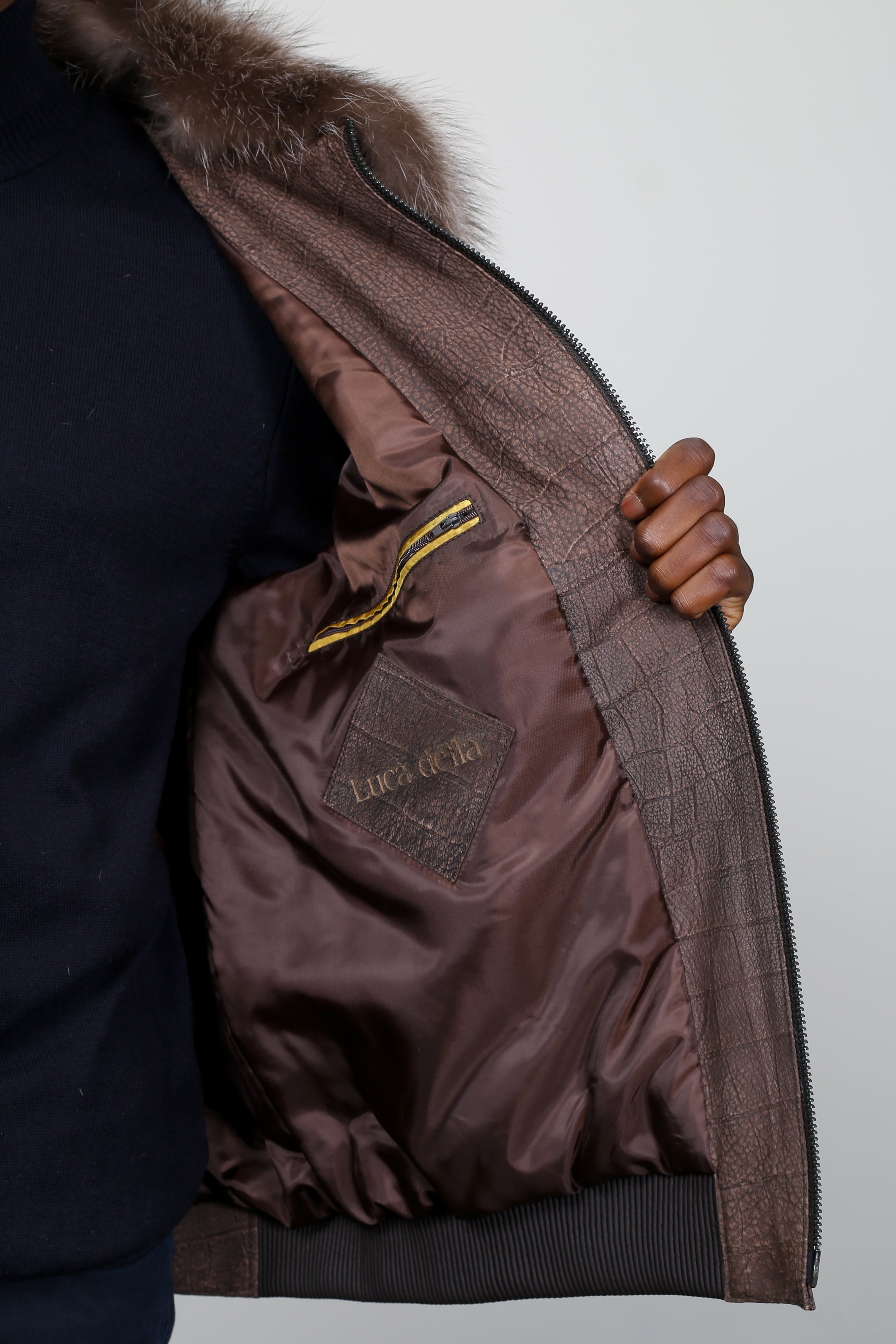 Verdant Croc Leather Jacket