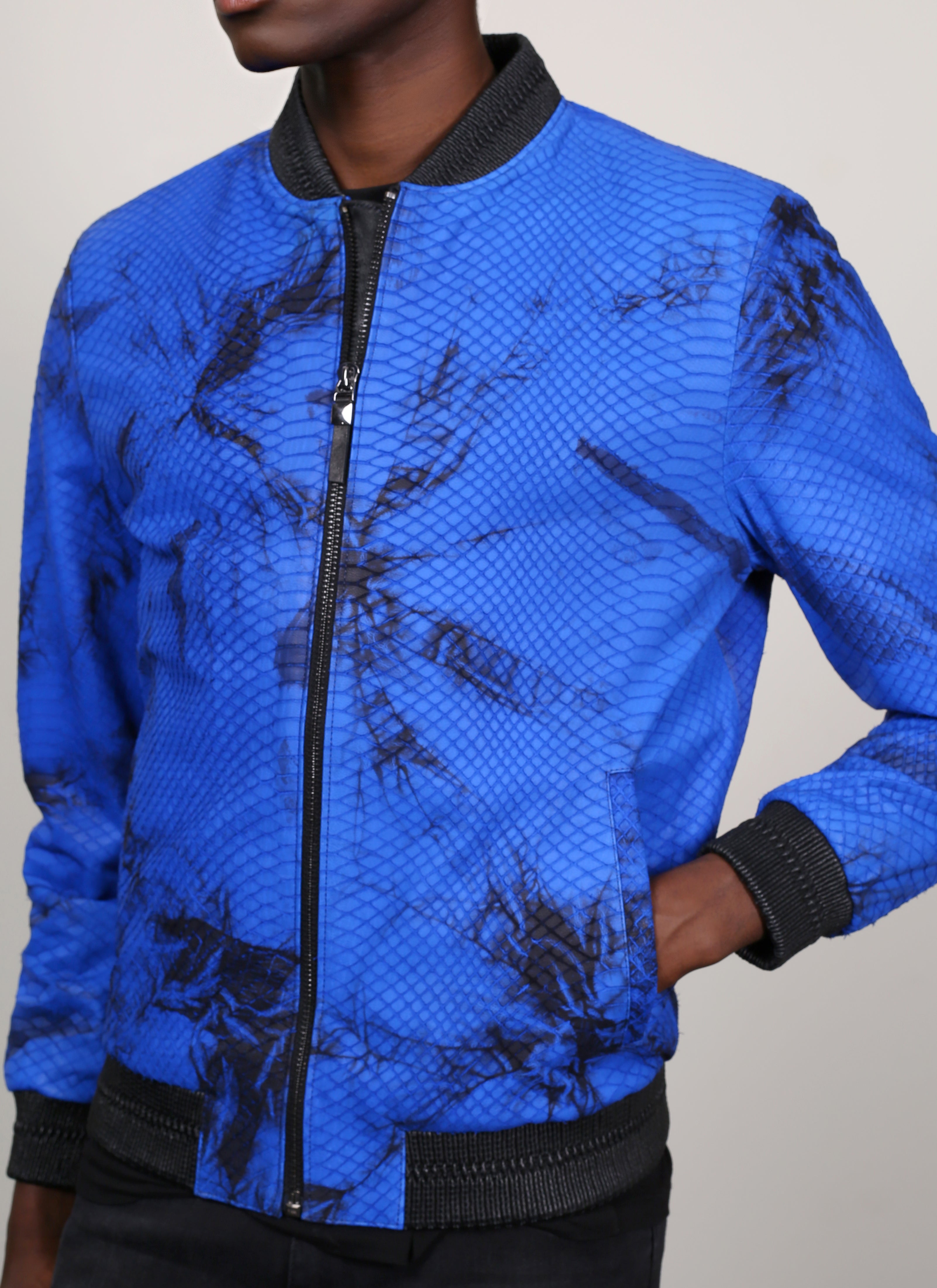 Azure Venom Suede Jacket