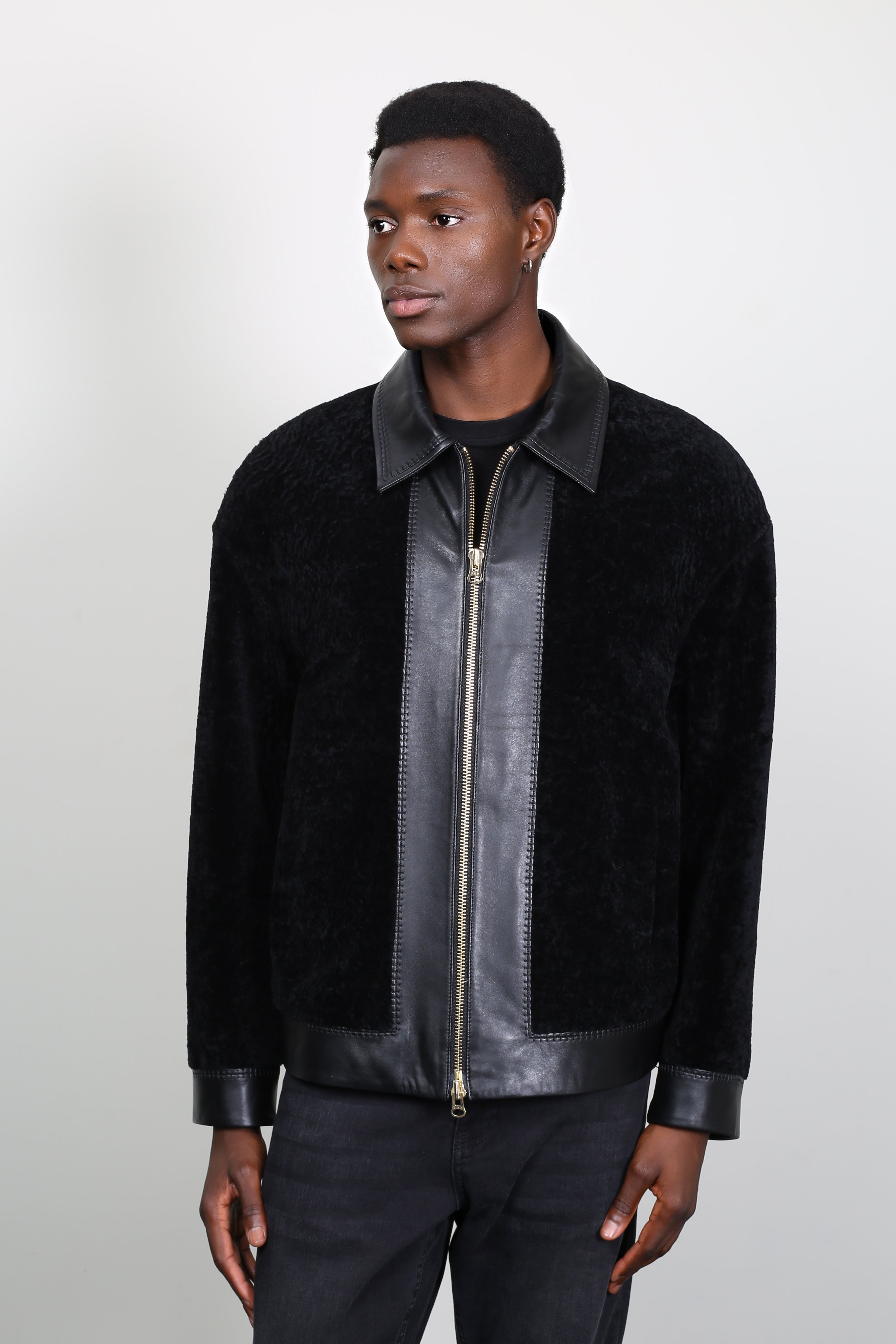 Midnight Stealth Shearling Jacket