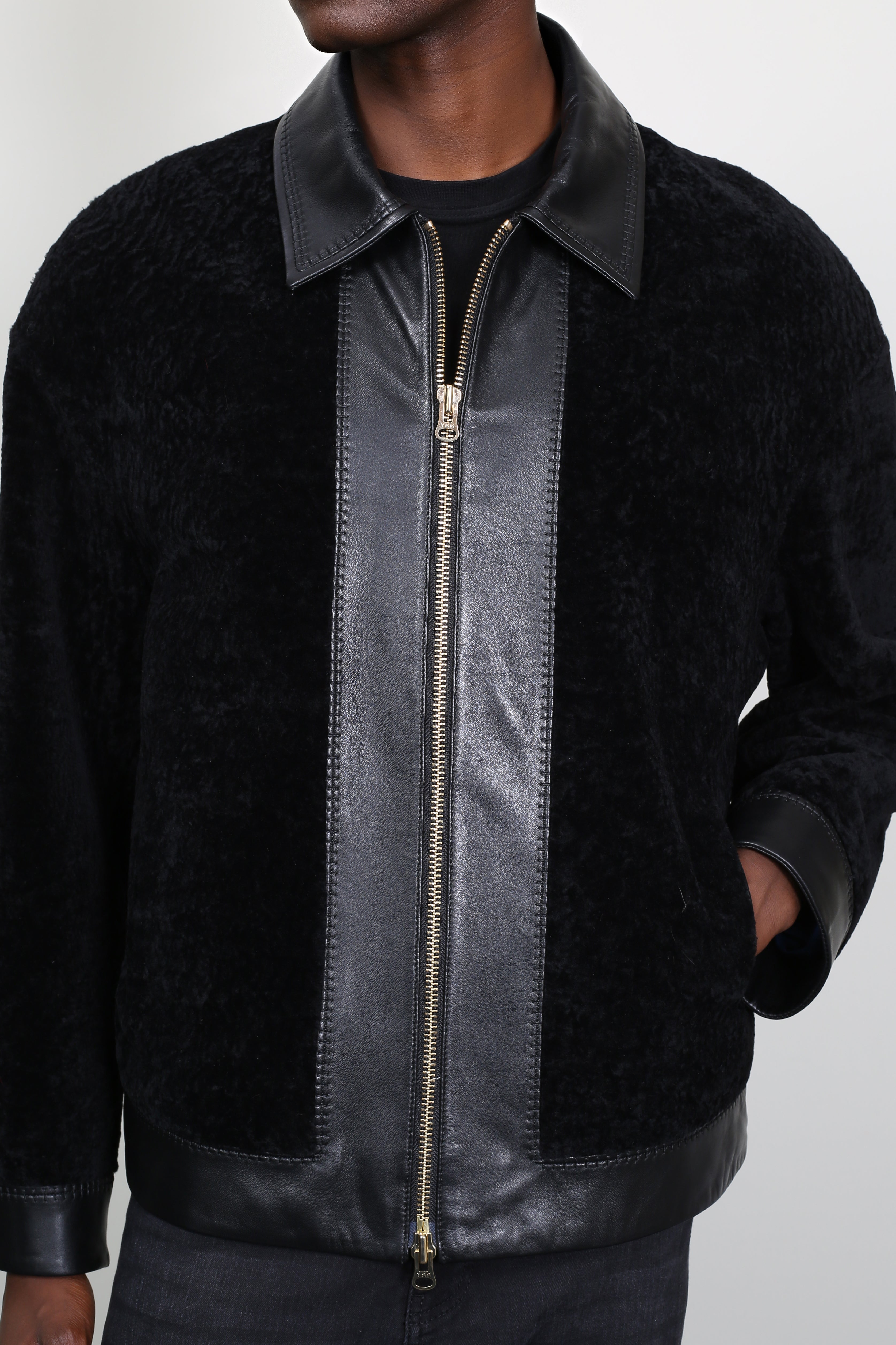 Midnight Stealth Shearling Jacket