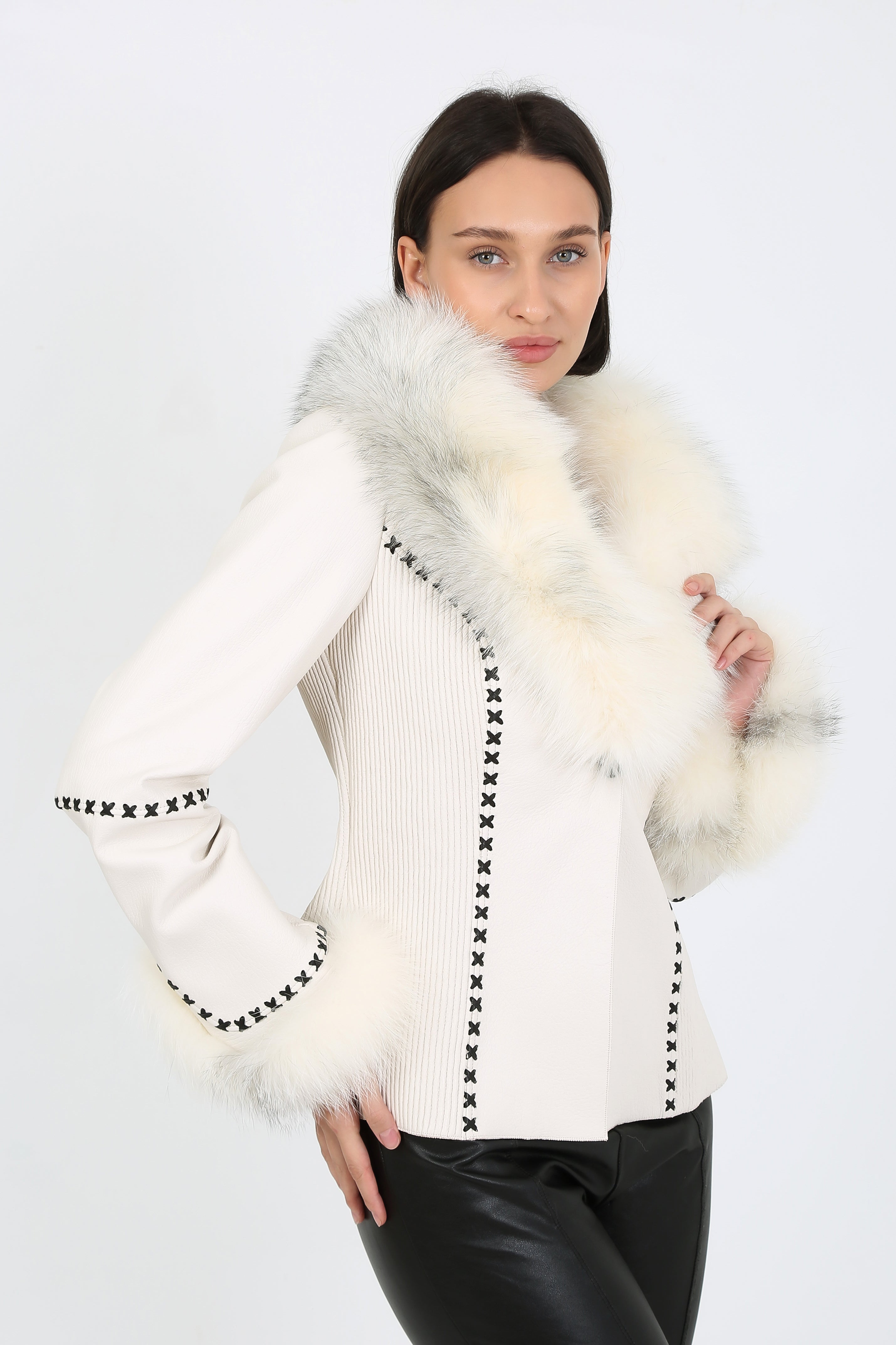 Ivory Majesty Leather Jacket