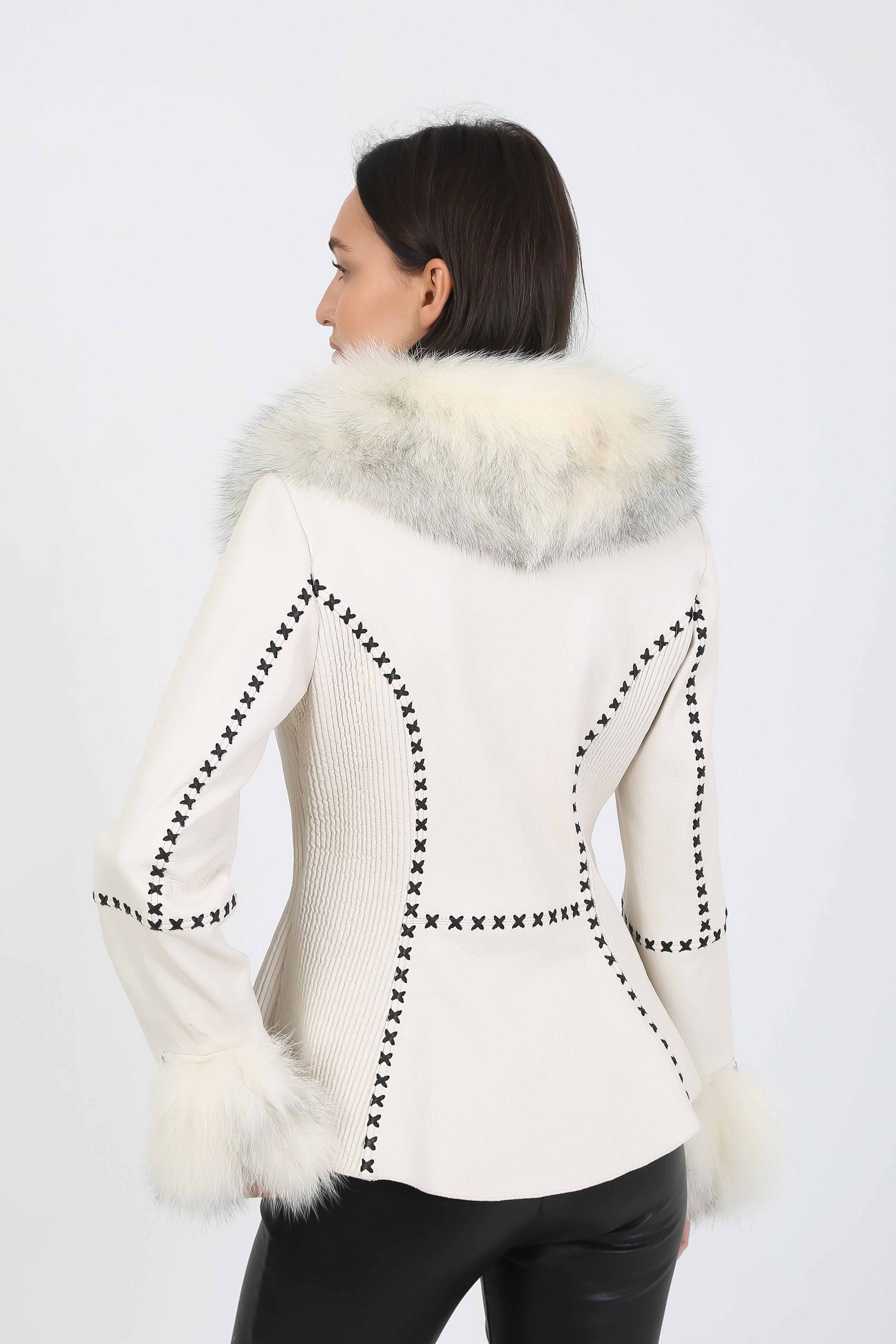 Ivory Majesty Leather Jacket