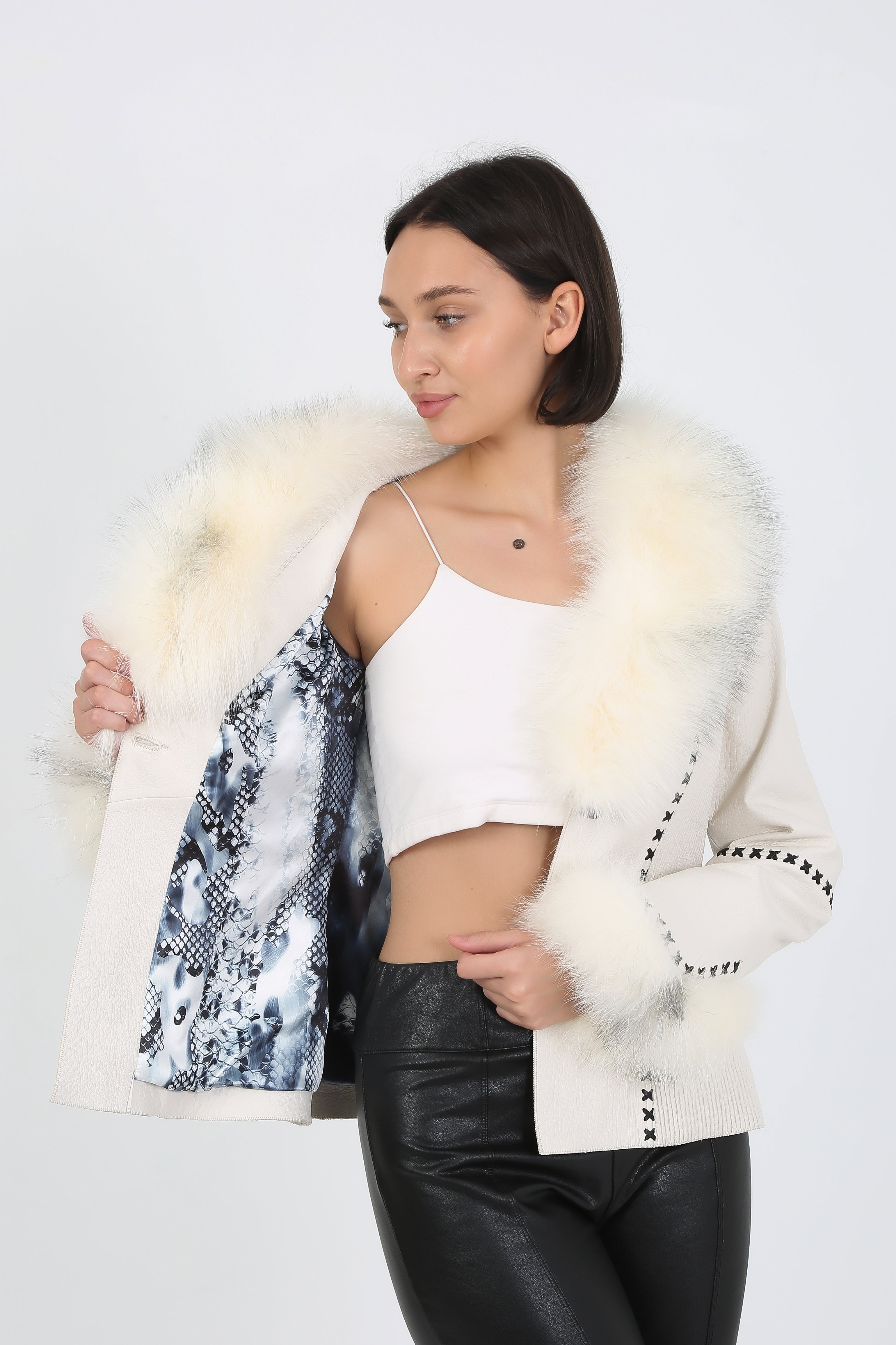 Ivory Majesty Leather Jacket