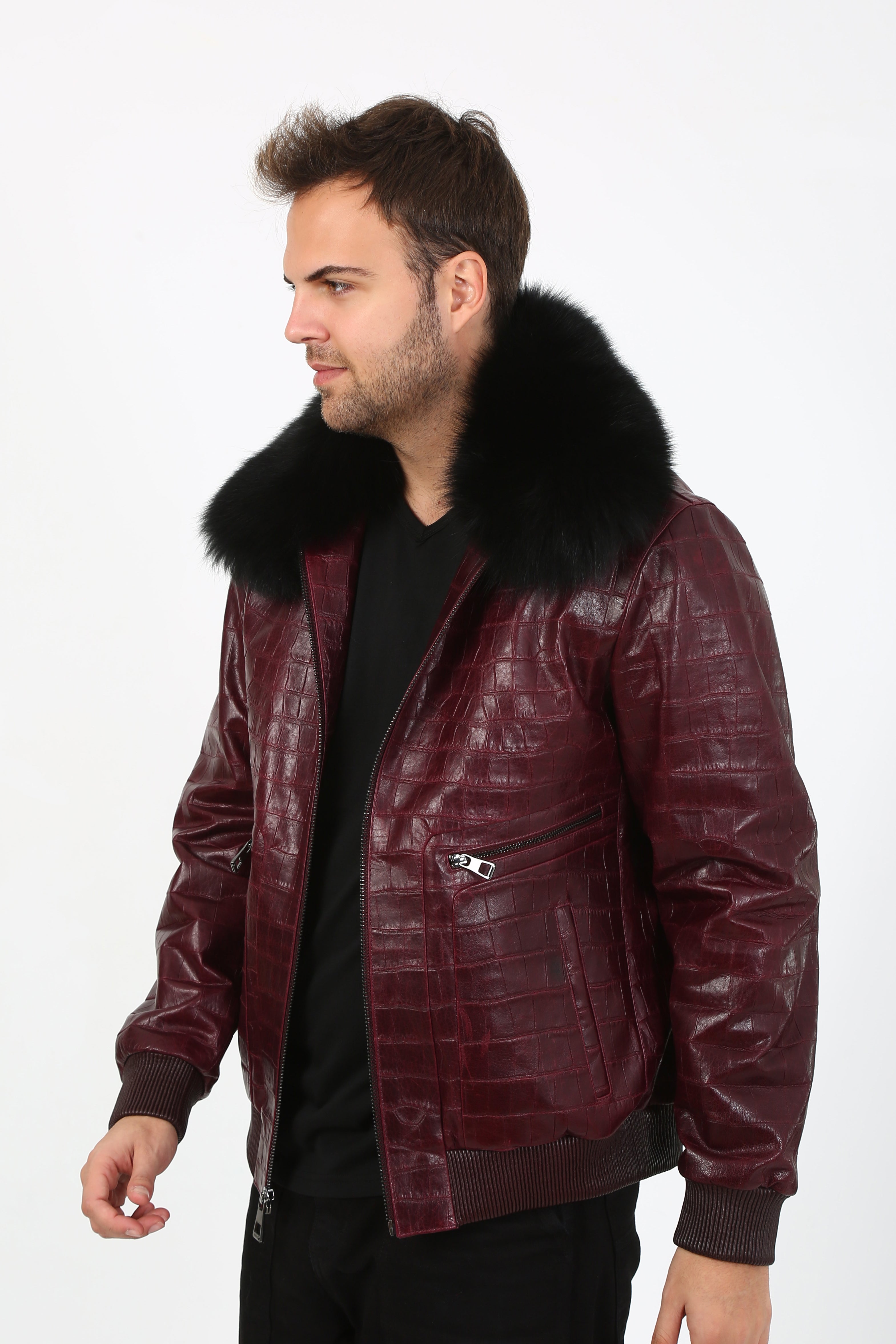 Arctic Luxe Bomber Leather Jacket