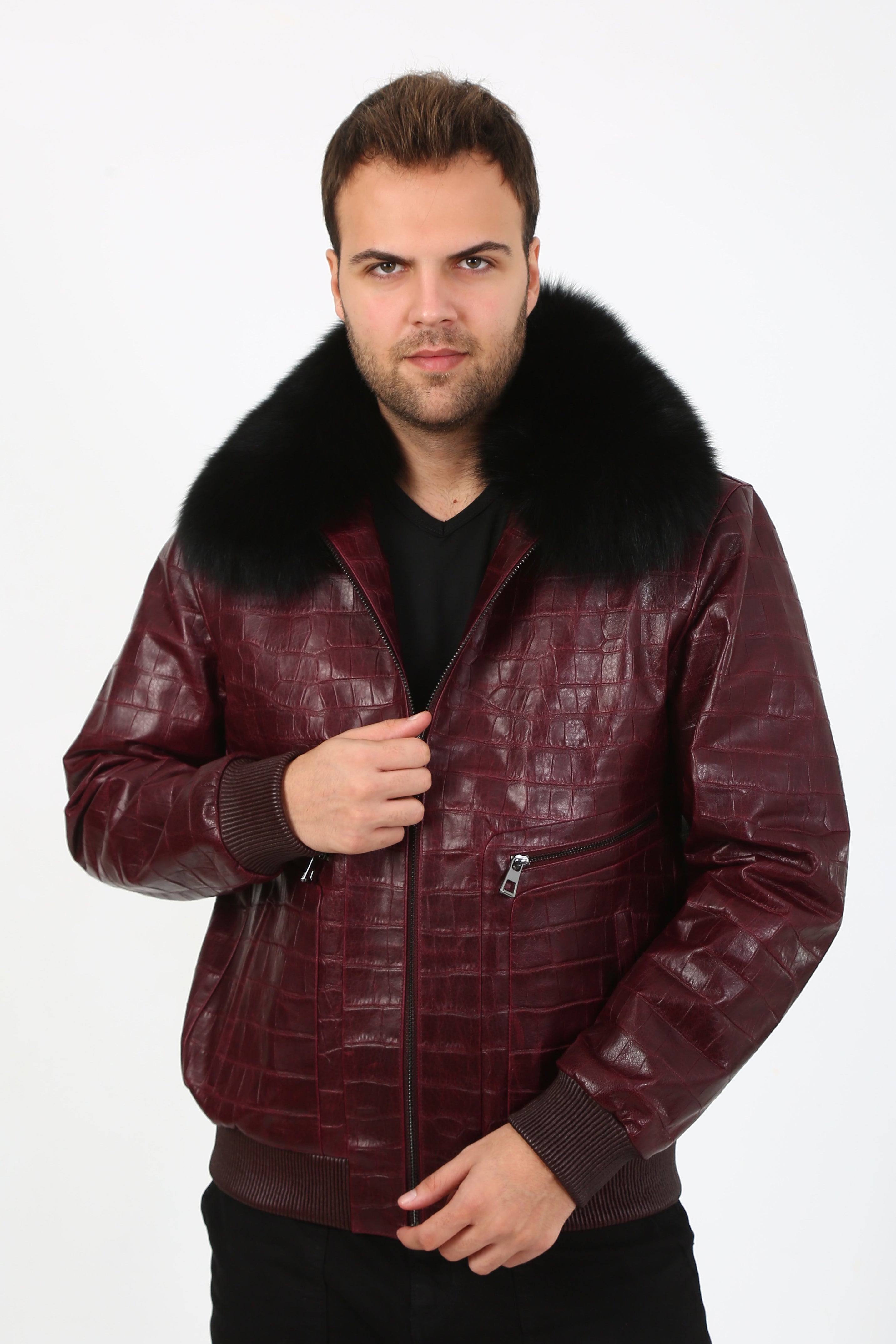 Arctic Luxe Bomber Leather Jacket