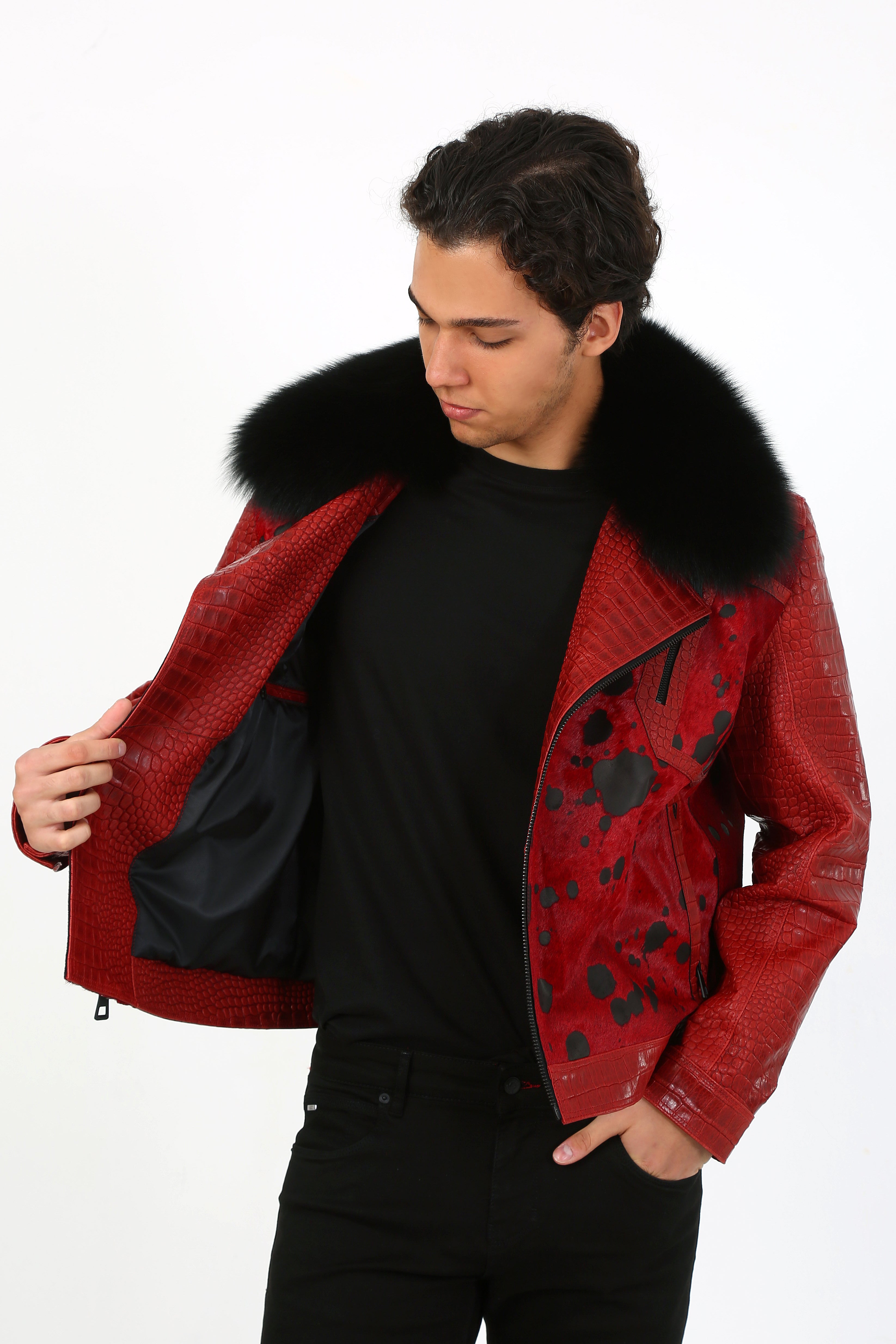 Crimson Calf Hair Jacket