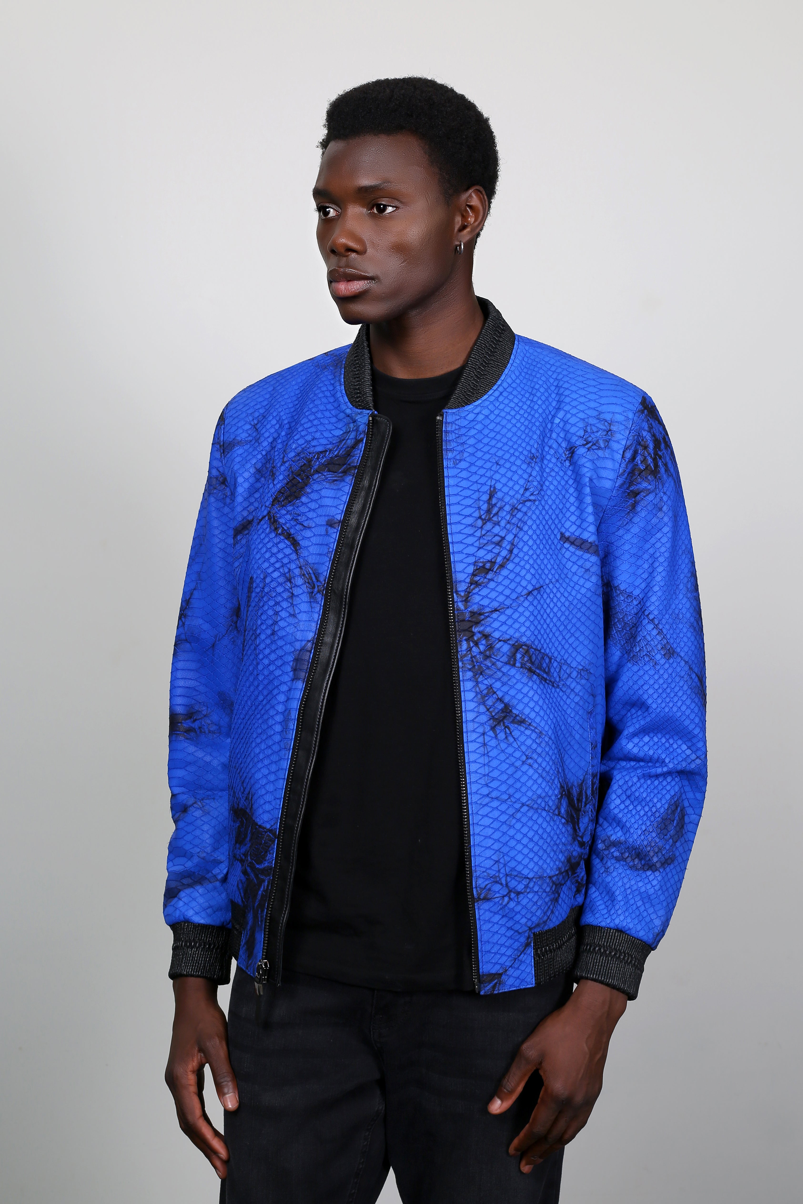 Azure Venom Suede Jacket