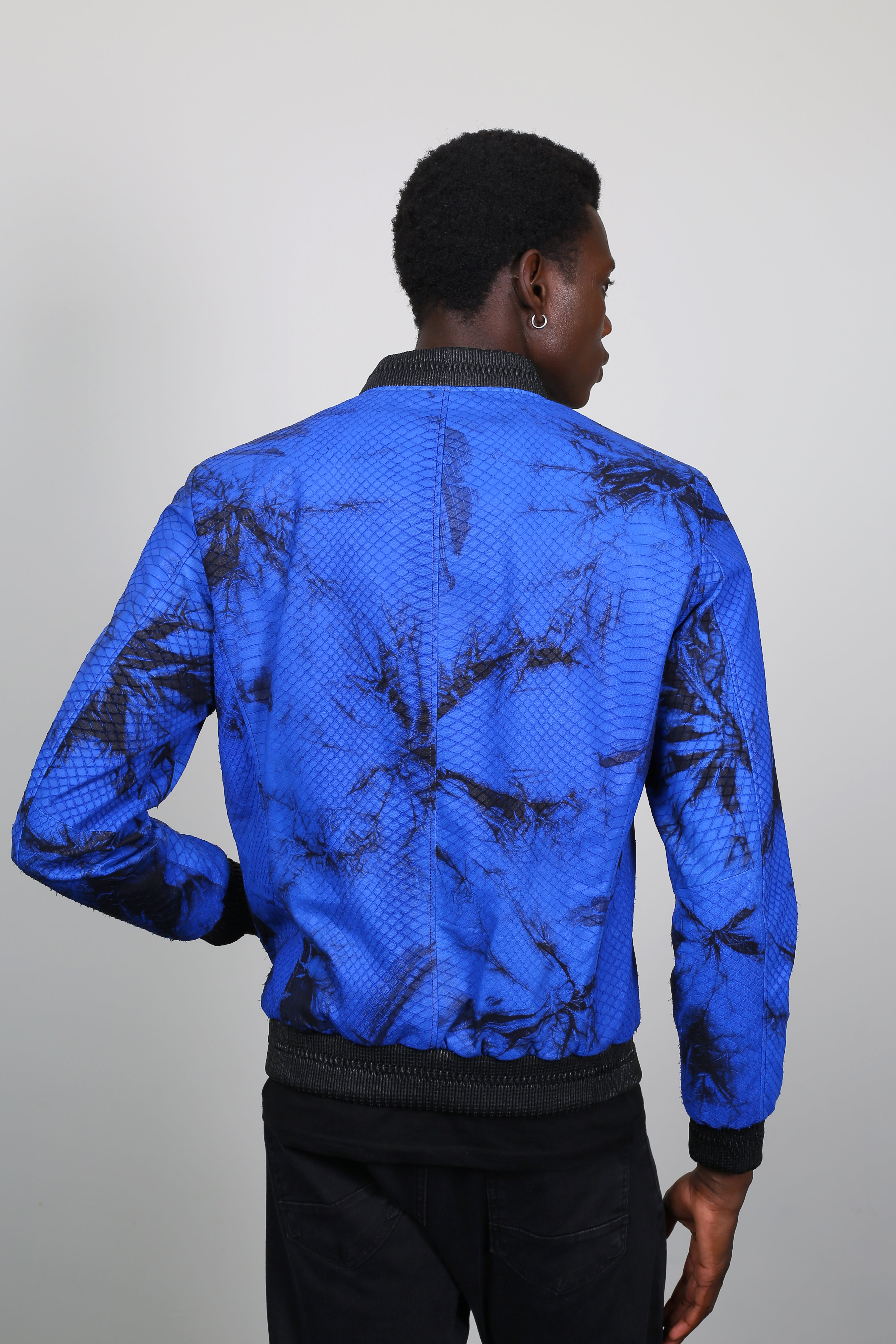 Azure Venom Suede Jacket