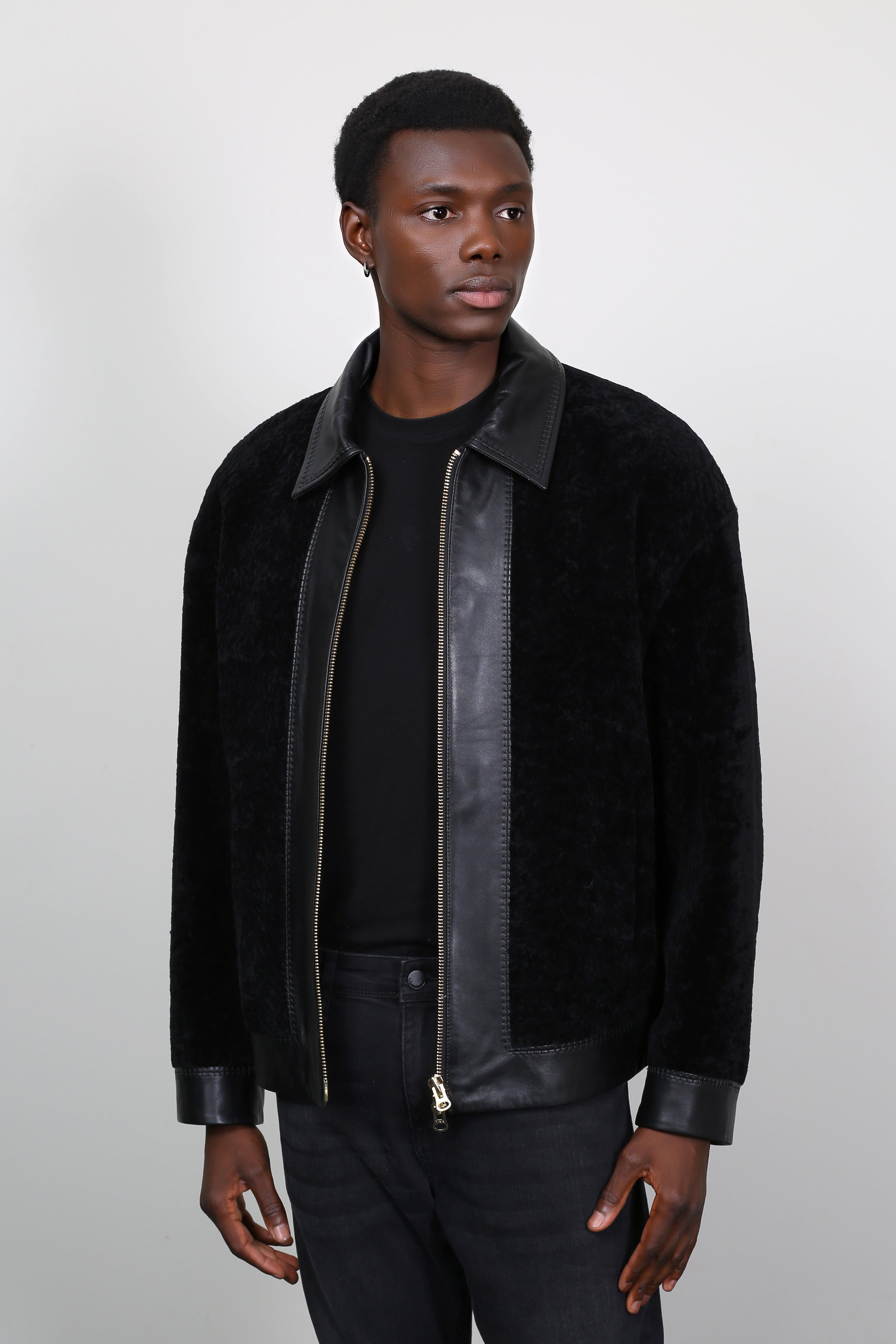 Midnight Stealth Shearling Jacket