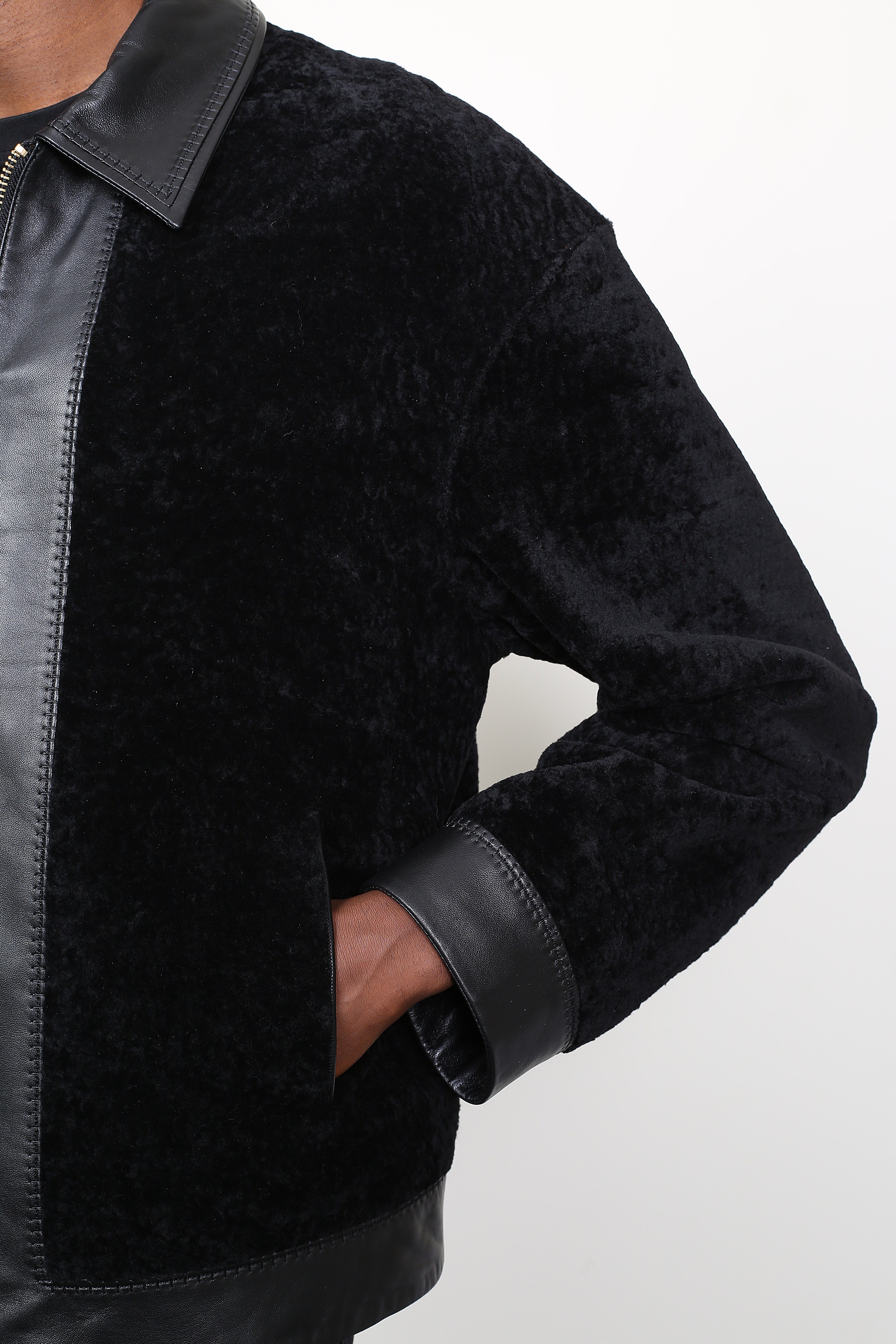 Midnight Stealth Shearling Jacket